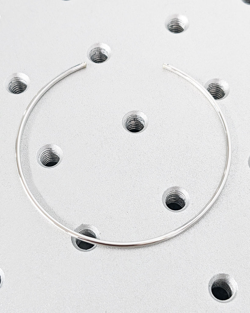 14K White Gold Diamond Cuff Bangle: Open Bracelet with Salt and Pepper Diamond Accents, Thin Open Cuff Bangle, Birthday Gift for Her