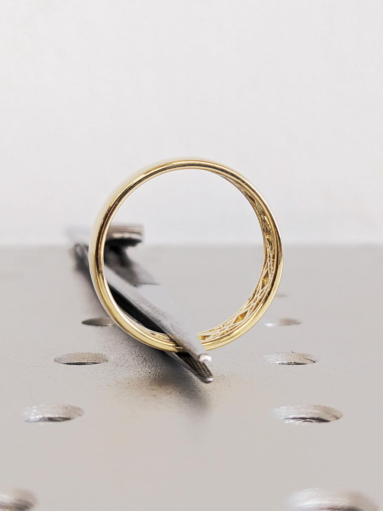 14K Solid Yellow Gold Hidden Celtic Knot Wedding Band, Custom Men's Eternity Ring, Timeless Celtic Design