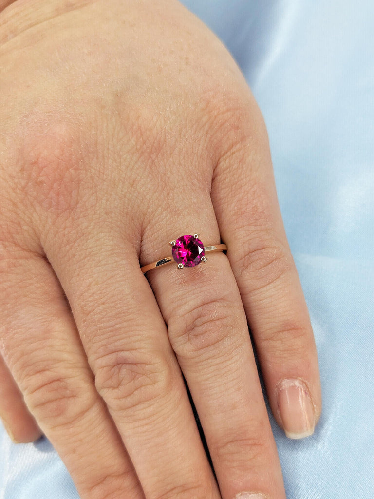 18k Rose Gold Solitaire Ring, Minimalist Engagement Ring