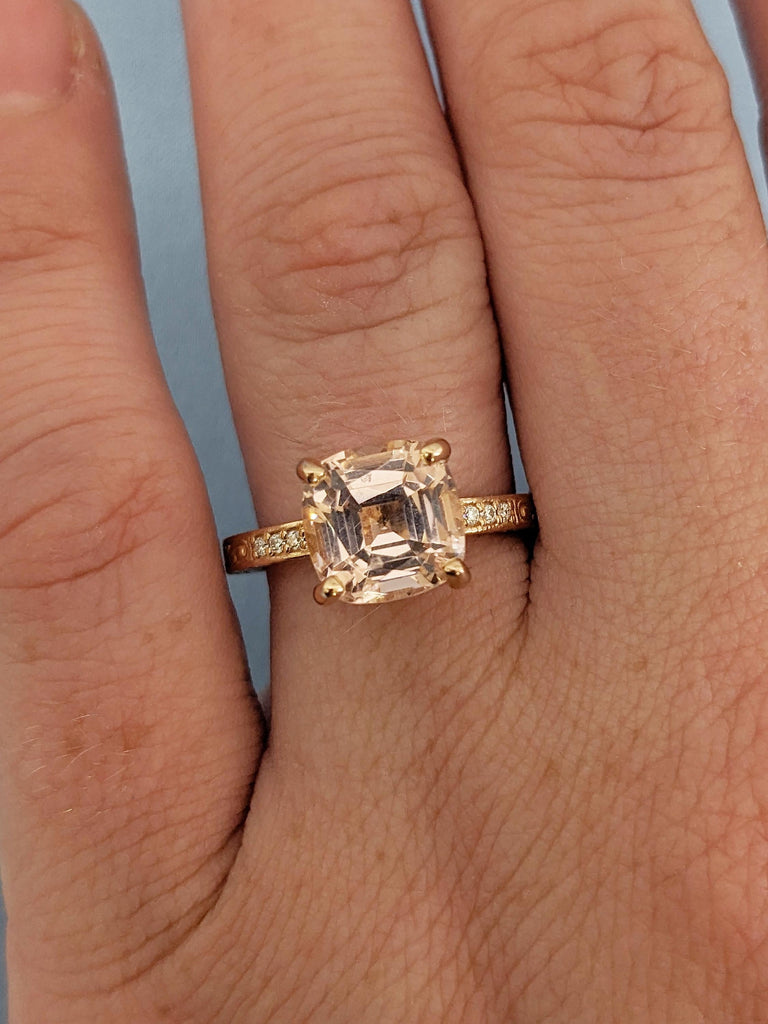 Cushion Cut Ring, Filigree Engagement Ring