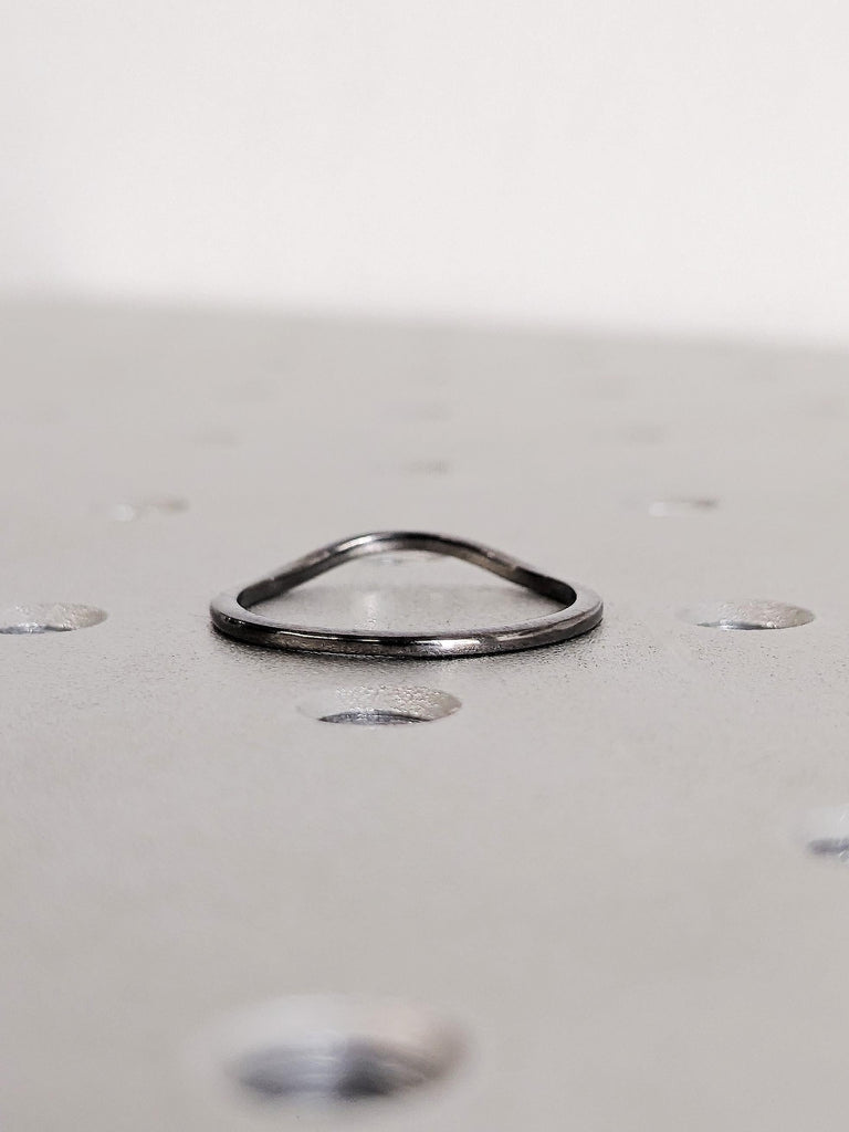 14K Black Gold Salt and Pepper Diamond Curved Matching Ring, Round Diamond Wedding Band, Half Eternity Promise Ring