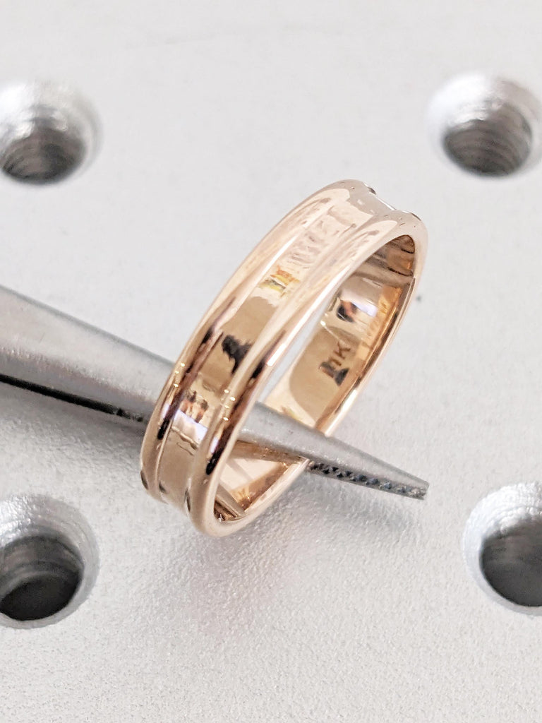 Dainty Wedding Band, 18k/14k Rose Gold Rings Women, Gold Stacking Ring