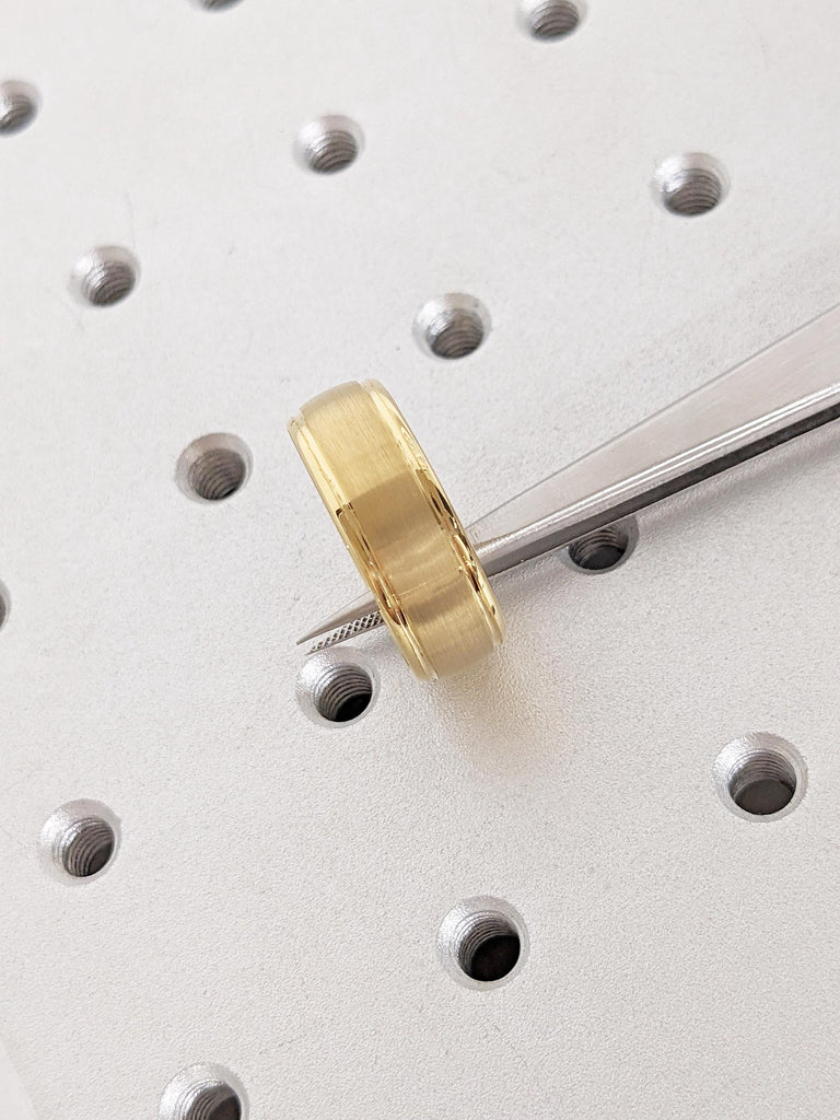 Men&#39;s Engagement Ring, Brushed Men&#39;s Ring