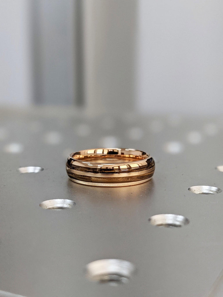 Tungsten Ring for Men | Rose Gold Rings for Men | Men Tungsten Wedding Bands | 6mm Mens Wedding Ring