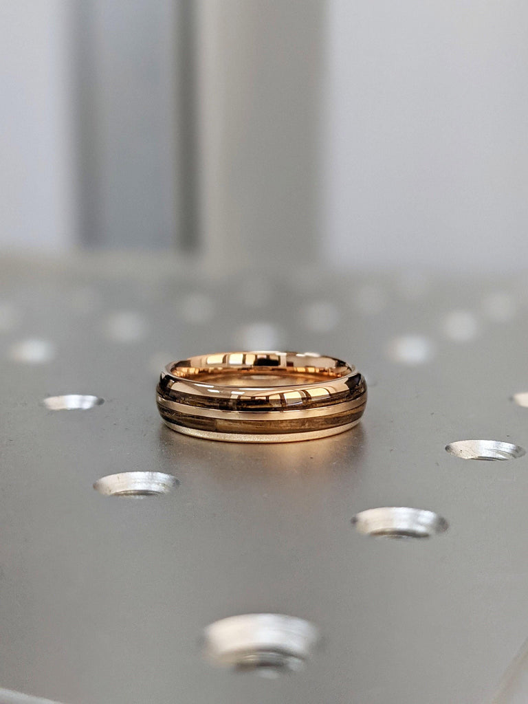 Tungsten Ring for Men | Rose Gold Rings for Men | Men Tungsten Wedding Bands | 6mm Mens Wedding Ring