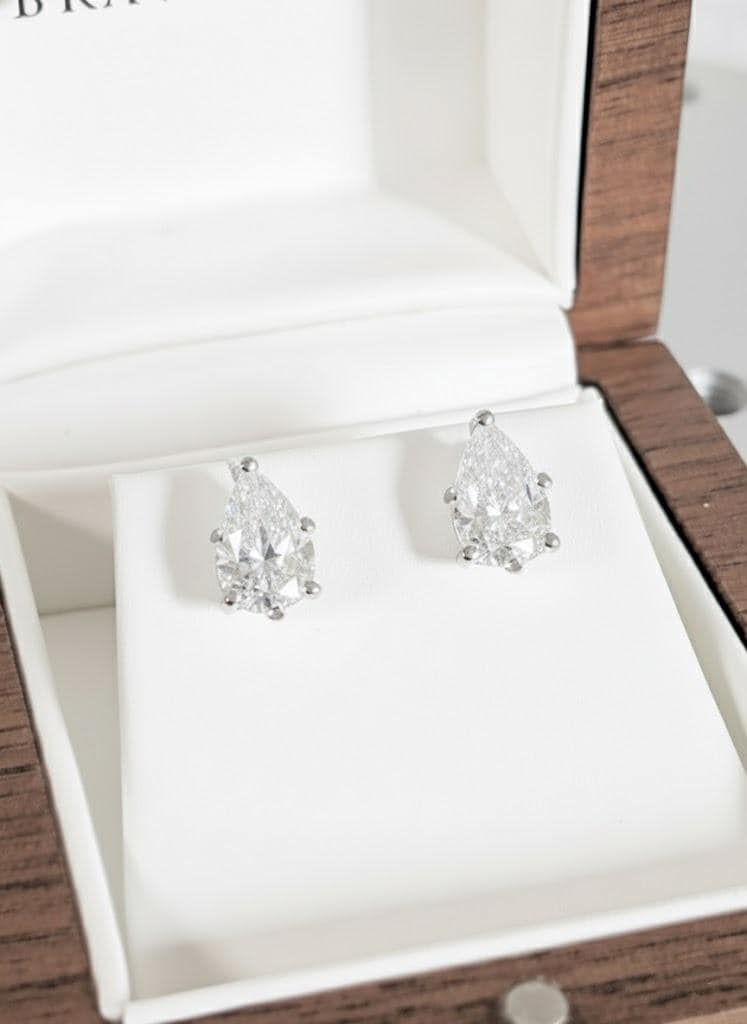 Teardrop Push Back Earrings | 14k Gold Earrings | VVS Moissanite Studs | 1-4ct Stud Earrings Solitaire | Luxury Earrings Set for Women