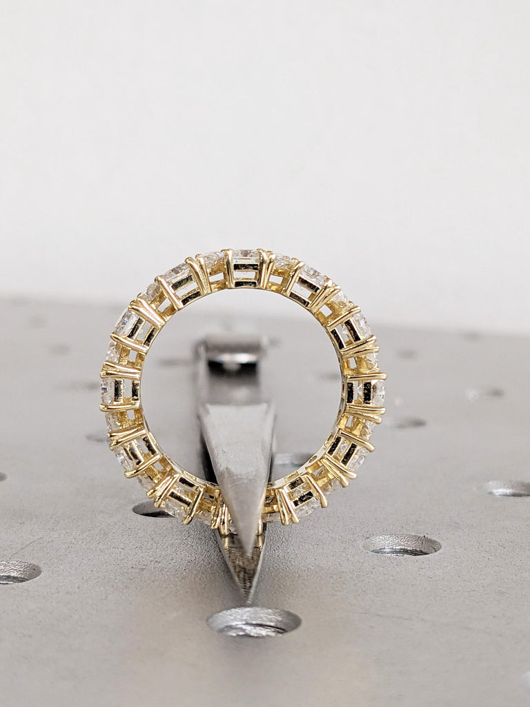 14K Yellow Gold Pear and Radiant Cut Diamond Ring, Matching Ring, Stacking Ring, Women's Wedding Band