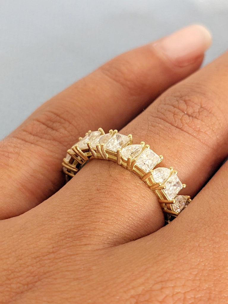 14K Yellow Gold Pear and Radiant Cut Diamond Ring, Matching Ring, Stacking Ring, Women's Wedding Band