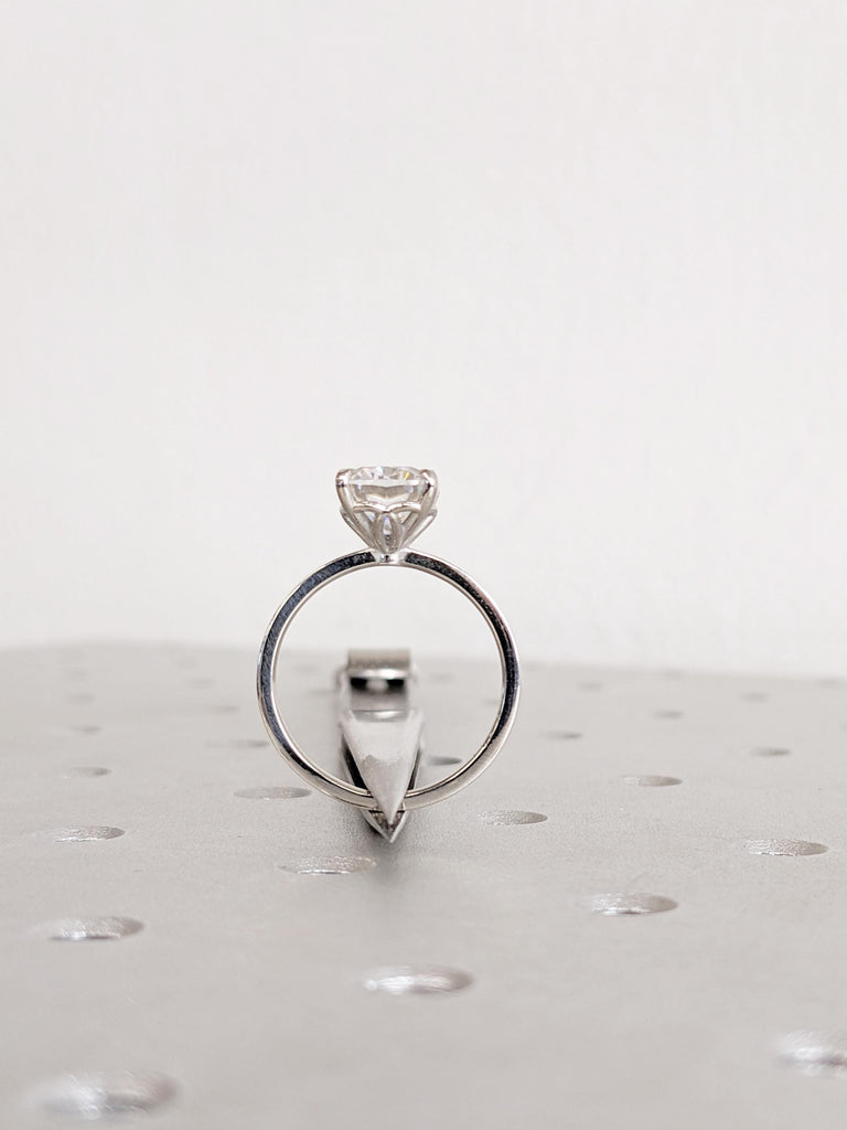 Cushion Cut Moissanite Solitaire Platinum Ring, Moissanite Engagement Ring, Luxury Bridal Ring, Wedding Jewelry, Promise Ring Gift for Women