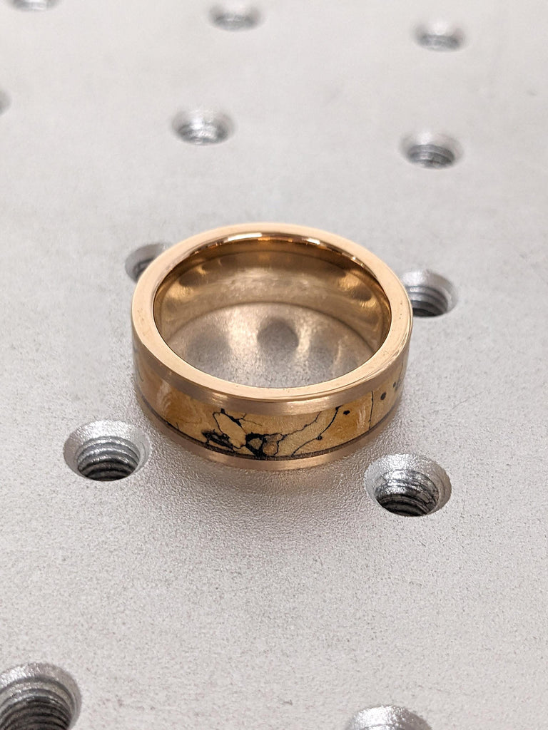 Men's 8MM Wedding Band: Brushed Rose Gold Tungsten, Comfort Fit