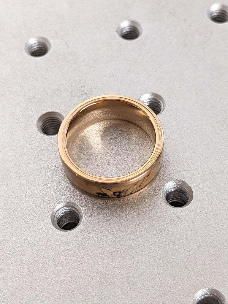 Men's 8MM Wedding Band: Brushed Rose Gold Tungsten, Comfort Fit