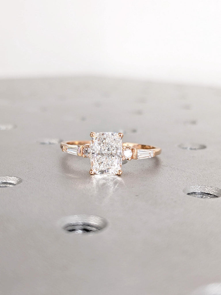 Cushion Lab Grown Diamond Ring, IGI Certified Lab Diamond Ring, 18K Rose Gold, Engagement Wedding Anniversary Promise Ring, Bridal Jewelry image #3