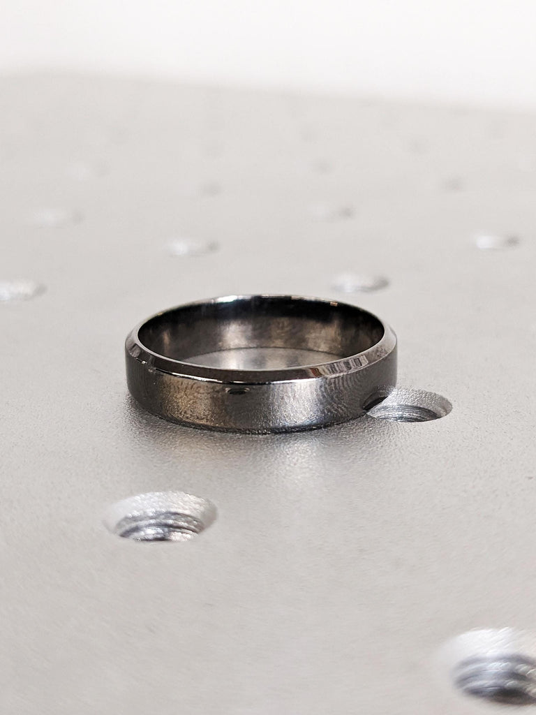 Elegant Black Gold 5mm Wedding Band, 14K Black Plain Comfort Fit Men's Engagement Ring