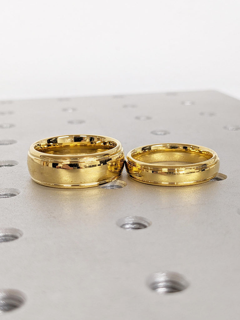 Gold Tungsten Rings, Dome Wedding Ring