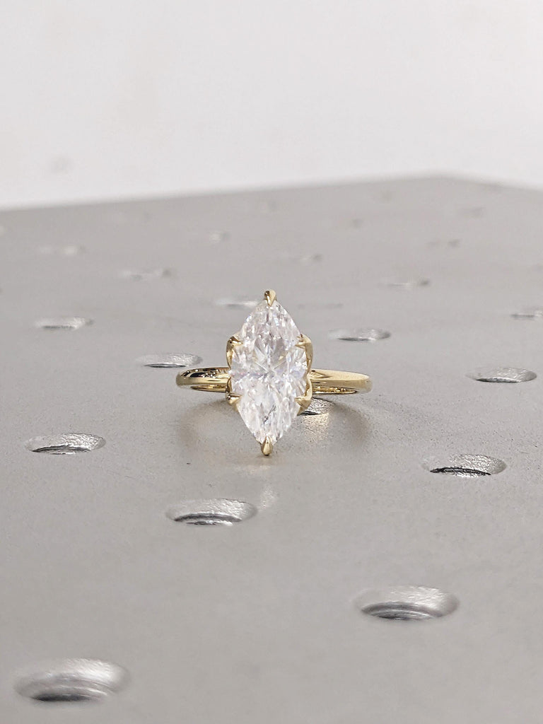 Tulip Basket Setting Marquise Engagement Ring