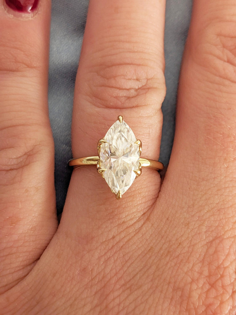 Solitaire 14k Yellow Gold Moissanite Ring