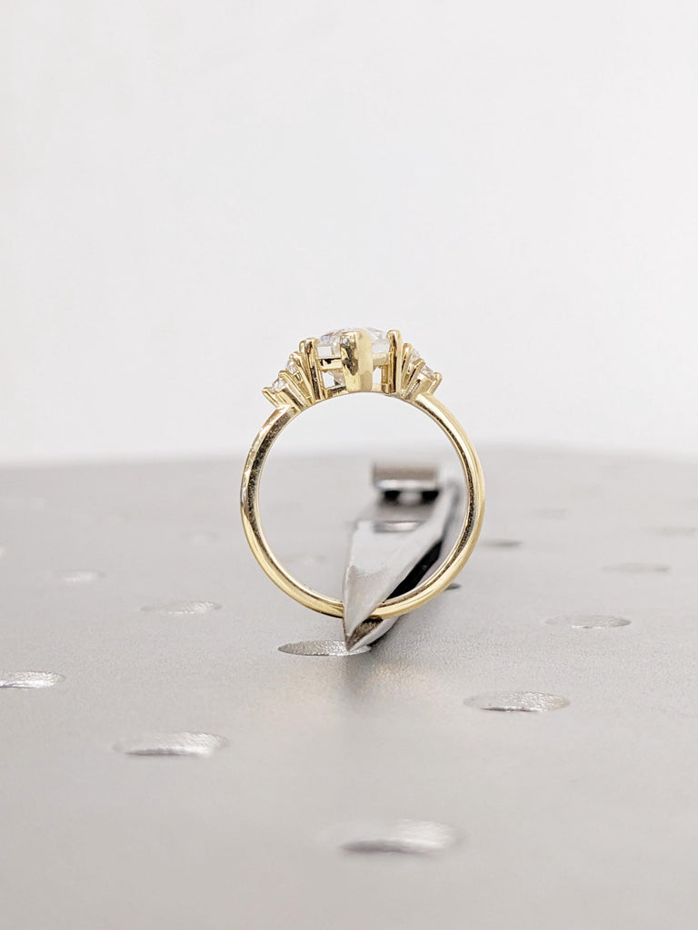 1.5ct Lab Diamond Ring, IGI Certified Lab Grown Diamond, Dutch Marquise Cut 14K Yellow Gold Ring, Engagement Wedding Anniversary Bridal Ring image #2