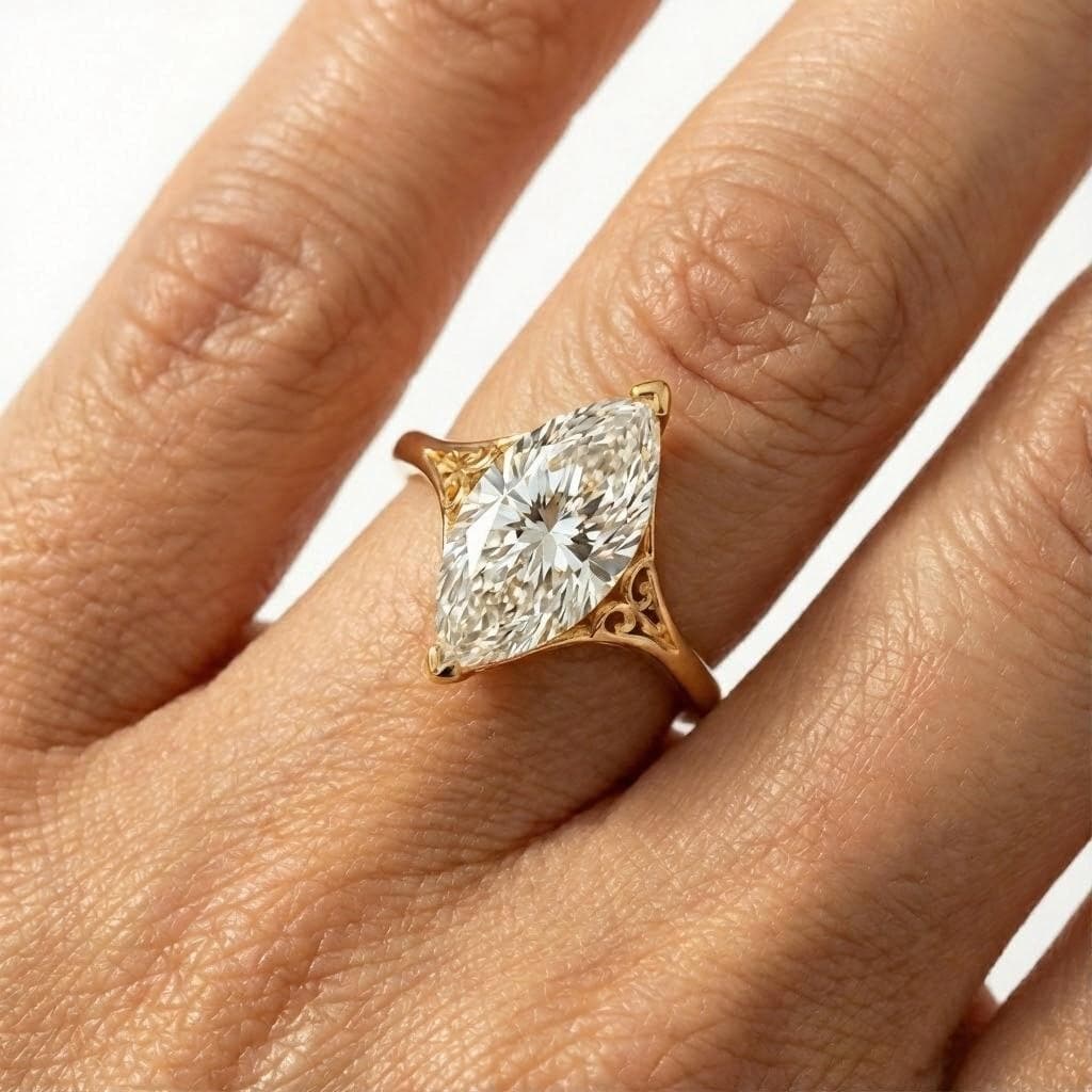 Eco Friendly 14k Yellow Gold Promise Ring for Her