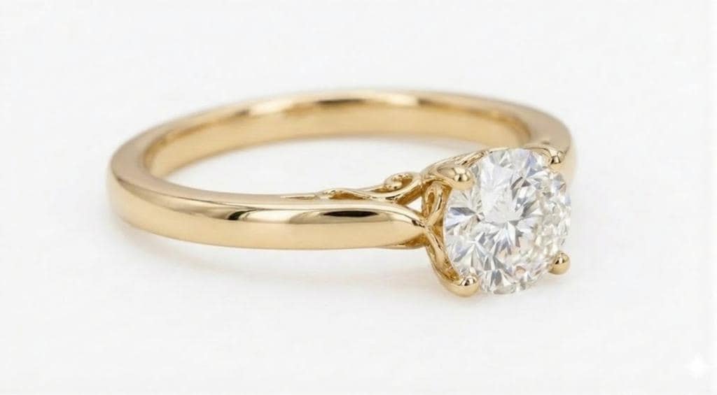 1, 2ct Certified Lab Grown Diamond Engagement Ring for Her, Vintage Style 18/14k Yellow Gold Filigree Promise Ring, Unique Diamond Jewelry