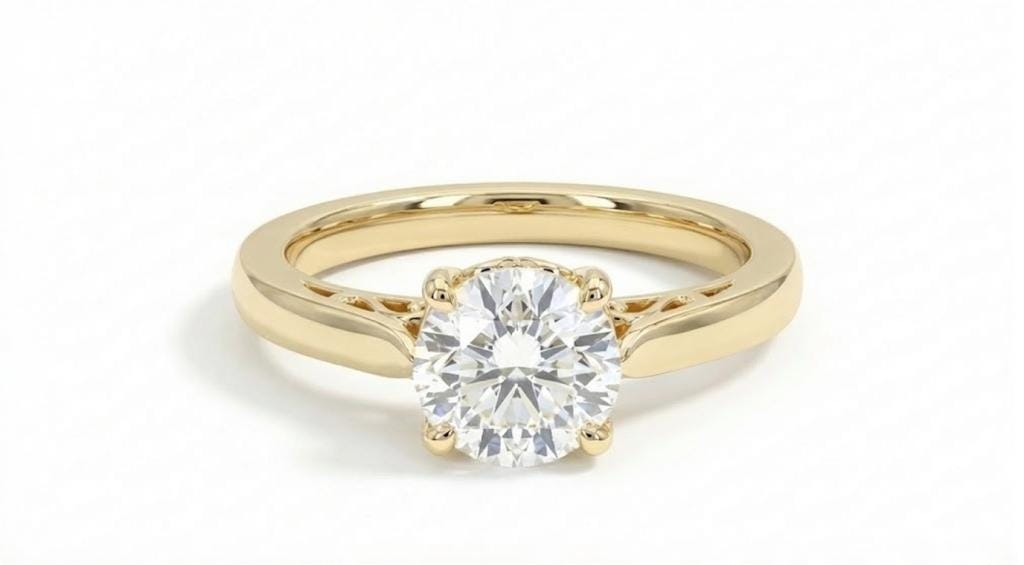 Dainty 14k Solid Gold Filigree Ring