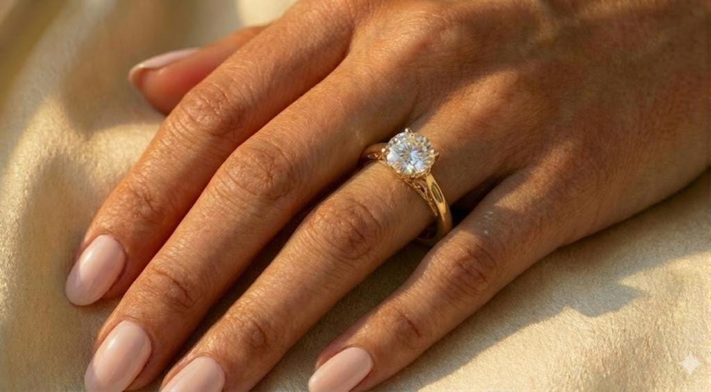 1, 2ct Certified Lab Grown Diamond Engagement Ring for Her, Vintage Style 18/14k Yellow Gold Filigree Promise Ring, Unique Diamond Jewelry