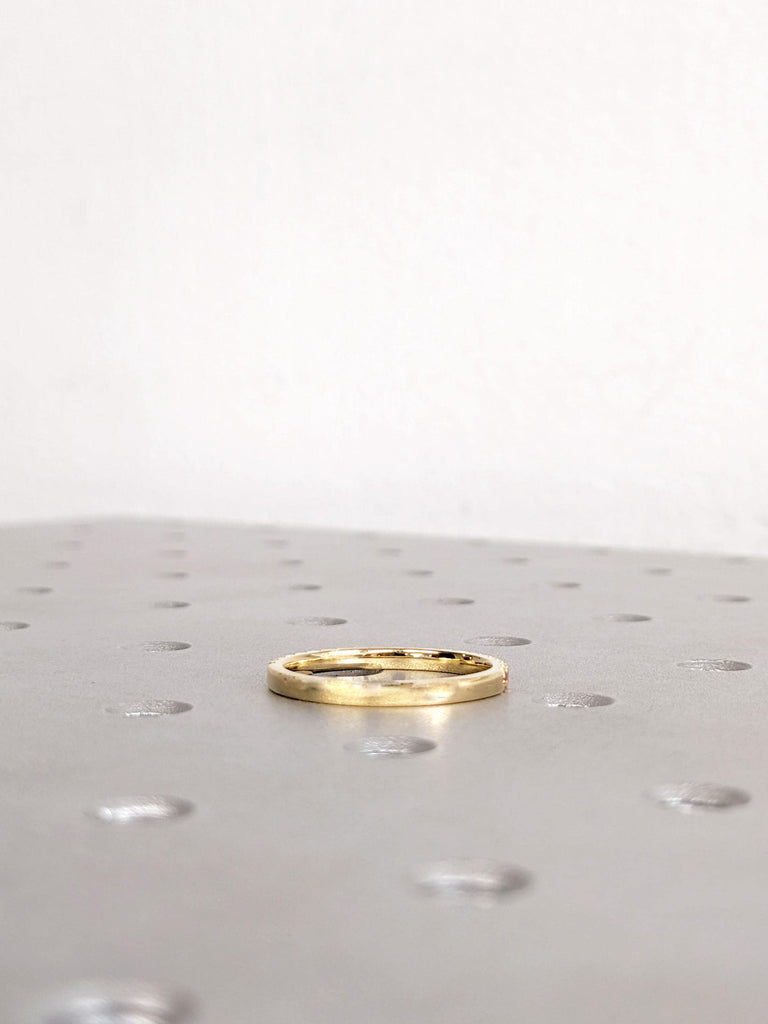 Pink Tourmaline Ring, 18K Yellow Gold Wedding Band, October Birthstone Ring, Gold Matching Ring, Dainty Ring, Personalized Ring, Womens Ring