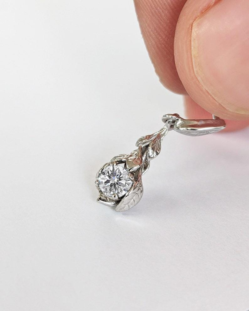 Leaf Earrings | Long Dangle Earrings | CVD Diamond Earrings for Women