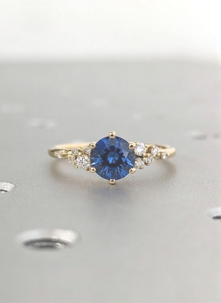 Art Deco 18k Yellow Gold Prong Set Snowdrift Diamond Cluster Ring