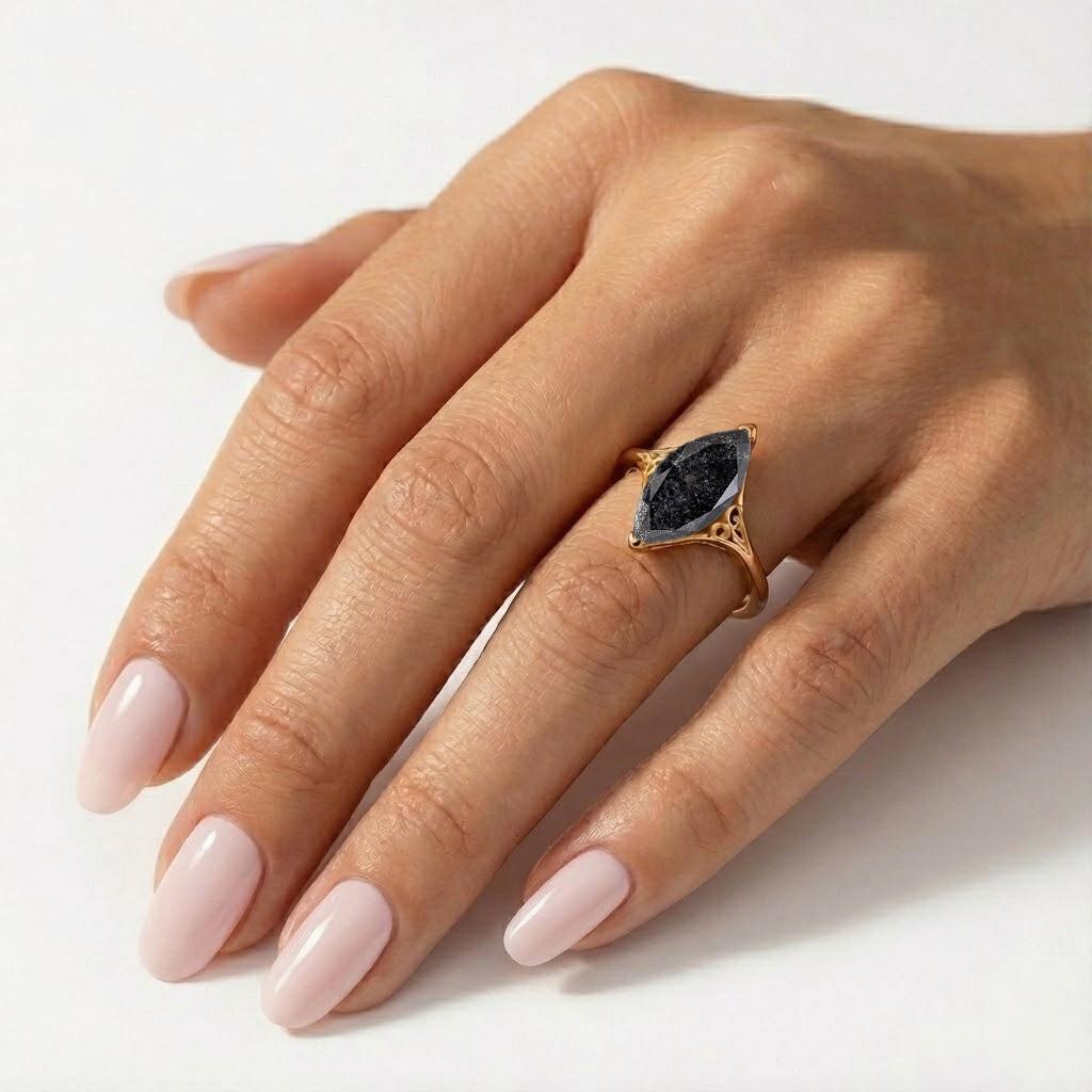 Filigree 14k Solid Gold Solitaire Ring