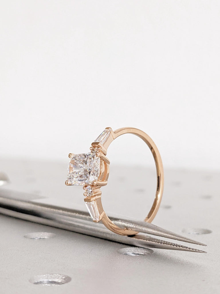 Cushion Lab Grown Diamond Ring, IGI Certified Lab Diamond Ring, 18K Rose Gold, Engagement Wedding Anniversary Promise Ring, Bridal Jewelry image #9