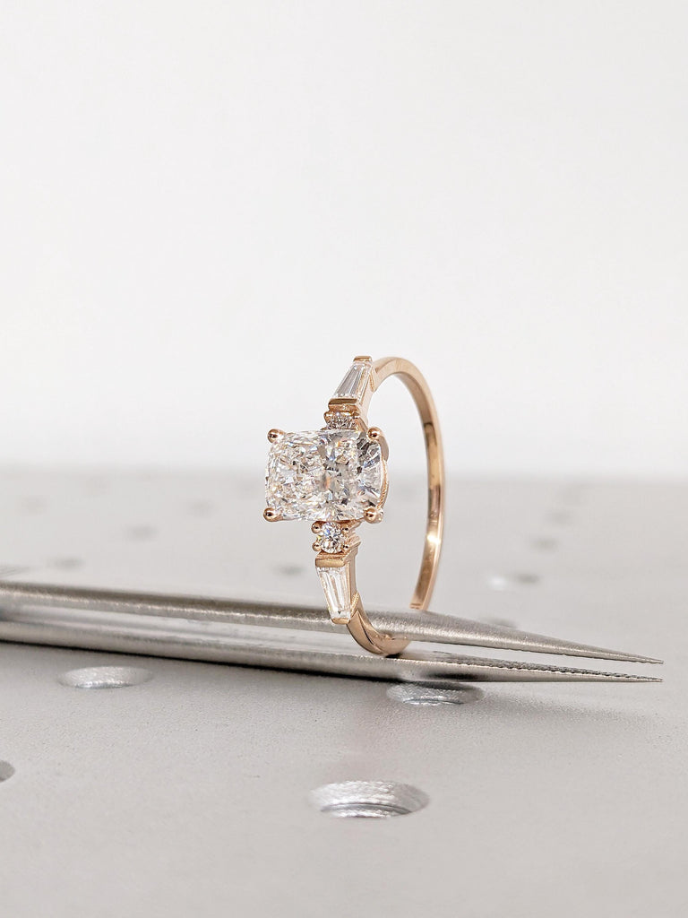 Cushion Lab Grown Diamond Ring, IGI Certified Lab Diamond Ring, 18K Rose Gold, Engagement Wedding Anniversary Promise Ring, Bridal Jewelry image #11