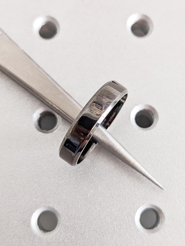 Elegant Black Gold 5mm Wedding Band, 14K Black Plain Comfort Fit Men's Engagement Ring