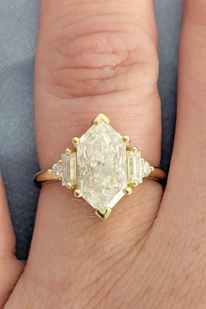 1.5ct Lab Diamond Ring, IGI Certified Lab Grown Diamond, Dutch Marquise Cut 14K Yellow Gold Ring, Engagement Wedding Anniversary Bridal Ring image #7