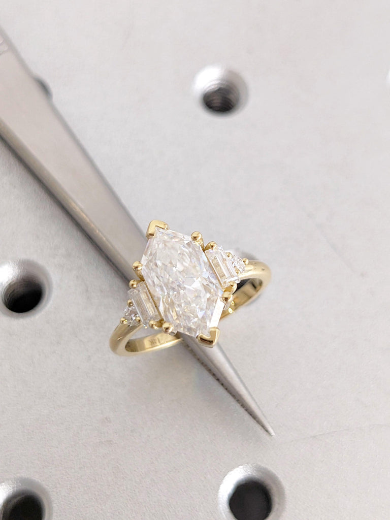 1.5ct Lab Diamond Ring, IGI Certified Lab Grown Diamond, Dutch Marquise Cut 14K Yellow Gold Ring, Engagement Wedding Anniversary Bridal Ring image #8