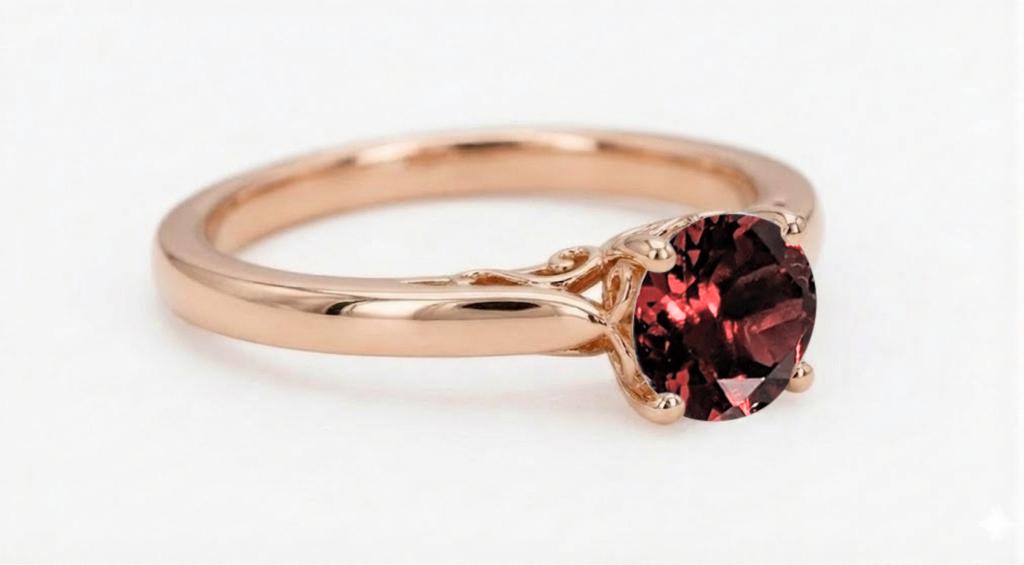 Ruby Engagement Ring, Vintage 14k Rose Gold Solitaire Ring, Dainty Handmade Ring for Women, Lab Grown Ruby Filigree Ring, July Birthstone image #6