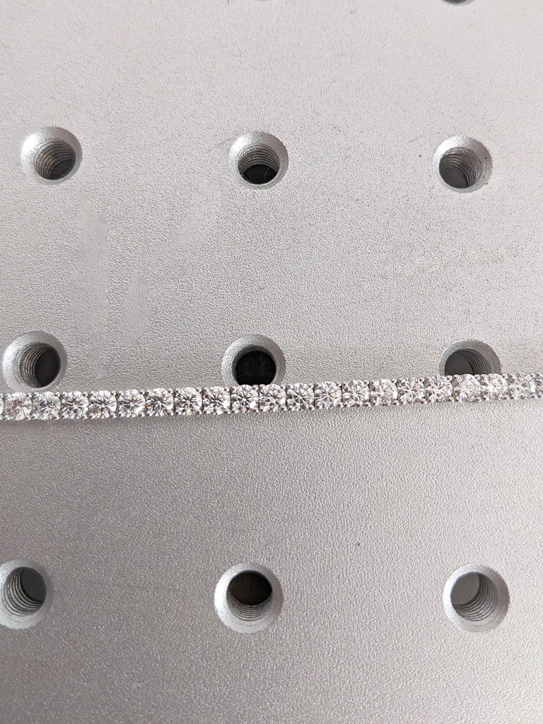 D/F Color VS1 Lab Diamond Tennis Bracelet: Solid Gold, Prong set Round cut Diamond or Moissanite