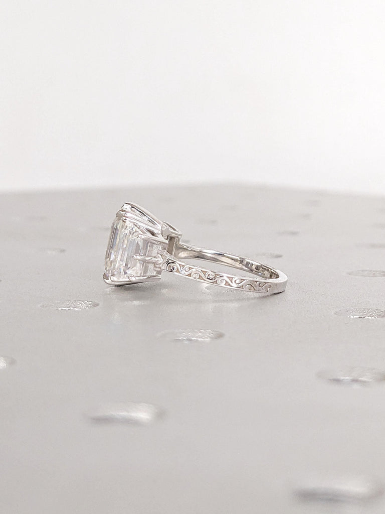 Three Stone Engagement Ring, Bridal Jewelry