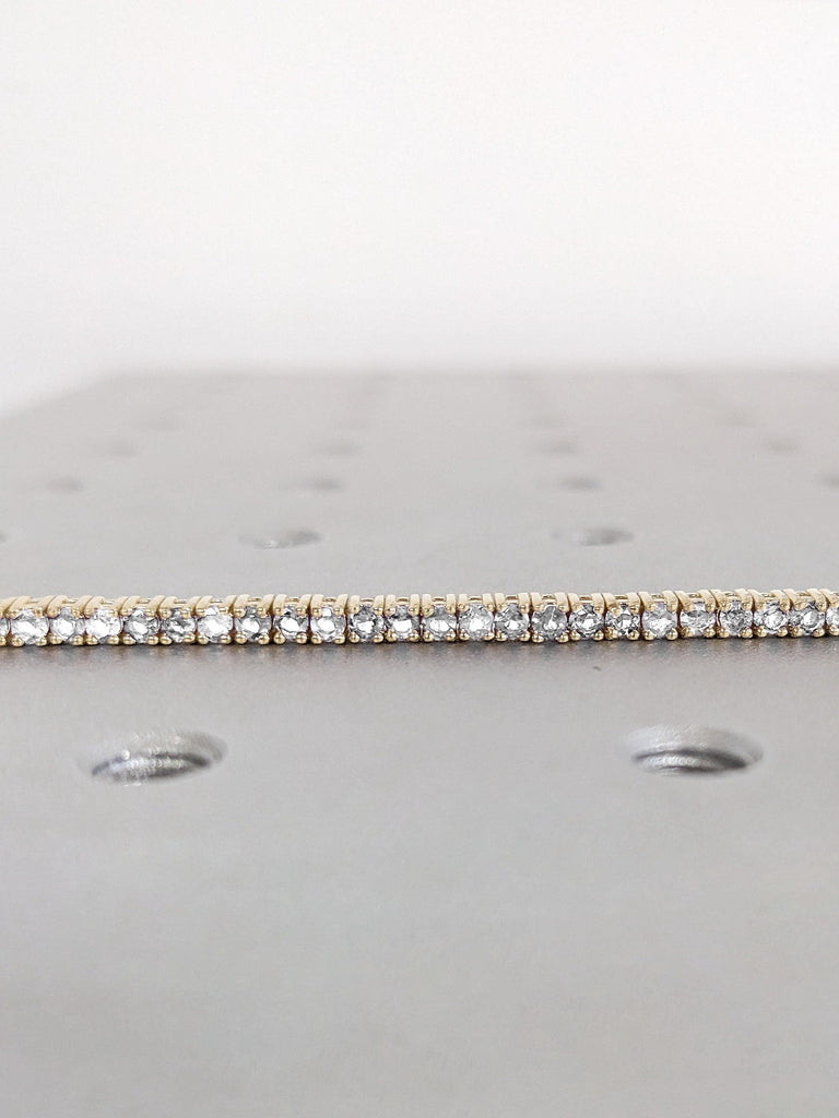 3 Carat Tennis Bracelet | VS1 Lab Grown Diamond Stackable Infinity Bracelet | 14K/18K Solid Gold Four Prong Set CVD Diamond Wedding Bracelet image #5