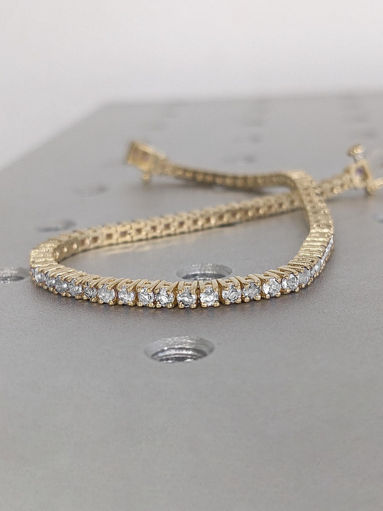 3 Carat Tennis Bracelet | VS1 Lab Grown Diamond Stackable Infinity Bracelet | 14K/18K Solid Gold Four Prong Set CVD Diamond Wedding Bracelet image #3