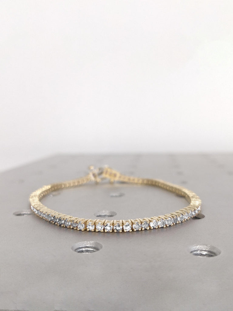 3 Carat Tennis Bracelet | VS1 Lab Grown Diamond Stackable Infinity Bracelet | 14K/18K Solid Gold Four Prong Set CVD Diamond Wedding Bracelet