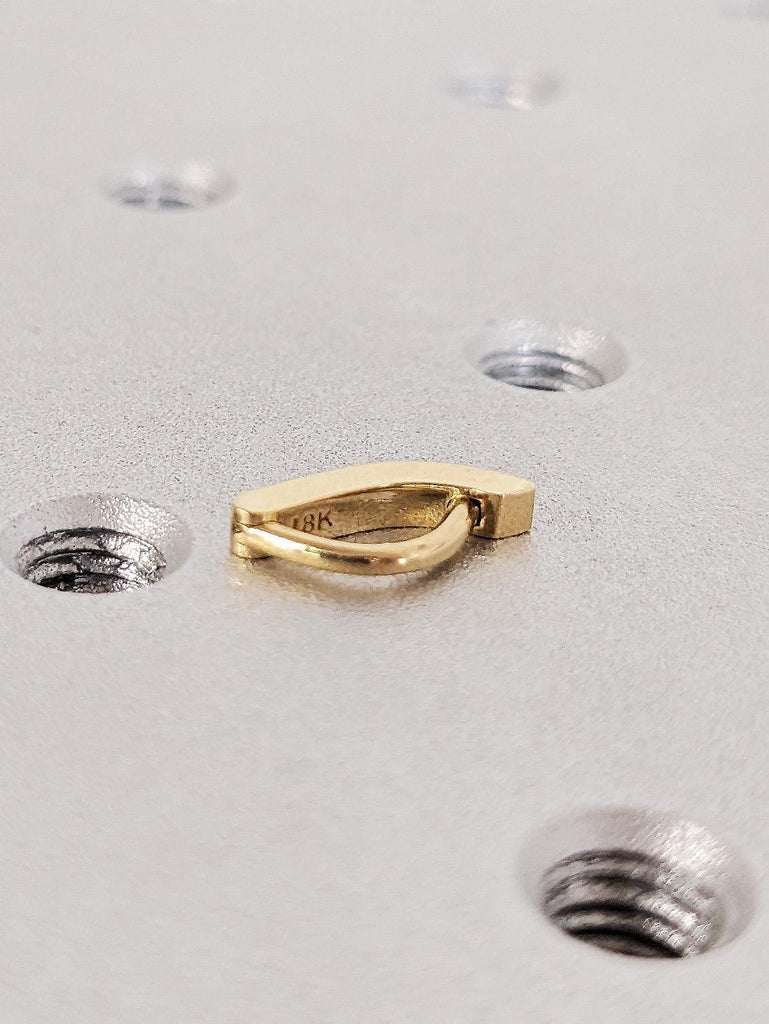 18K Gold Naval Ring, White Diamond Belly Button Clicker, Body Piercing, Custom Navel Piercing, Everyday Jewelry, Christmas Gift For Her image #5