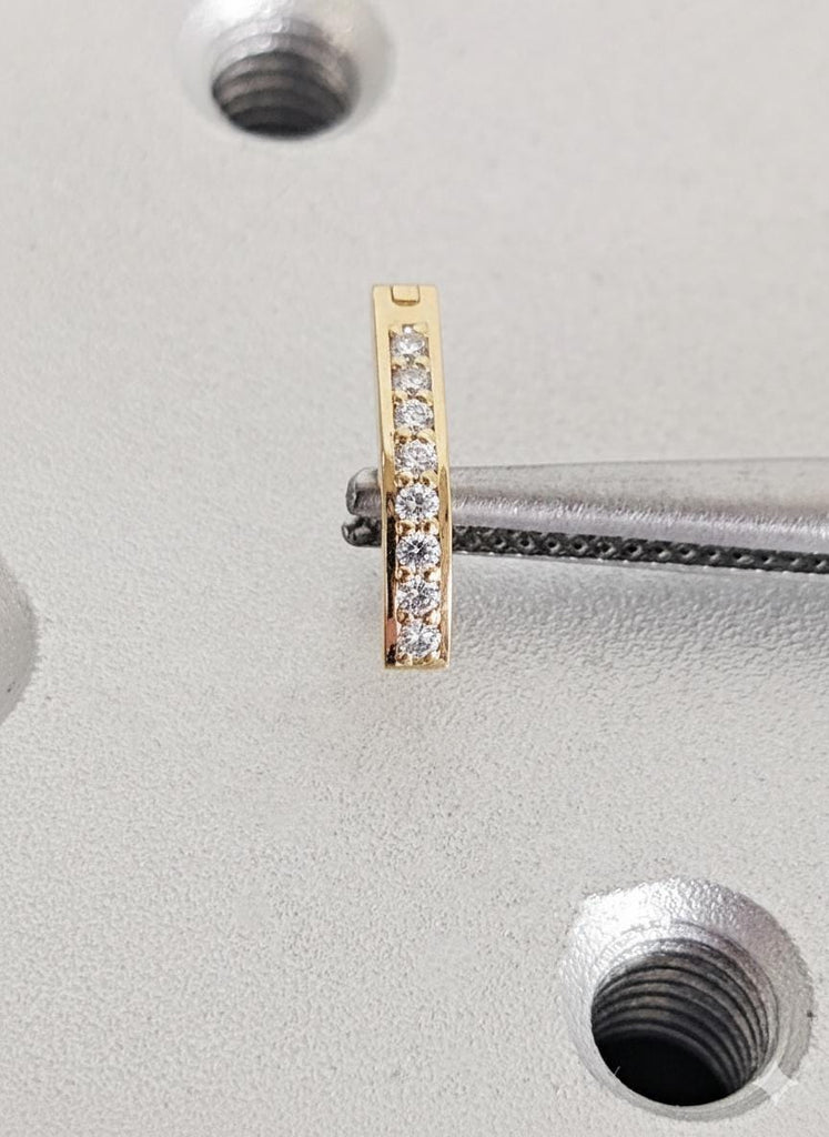 18K Solid Gold Moissanite Helix Piercing, Hinged Hoop Earrings, Curved Moissanite Clicker Earrings, Personalized Jewelry image #3