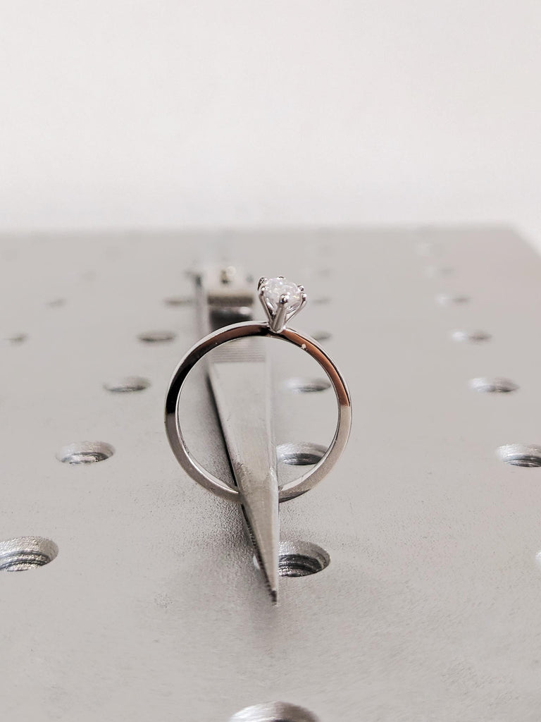 Marquise Cut Lab Diamond Engagement Ring, 14K Solid White Gold Solitaire Diamond Ring, Timeless Wedding Band