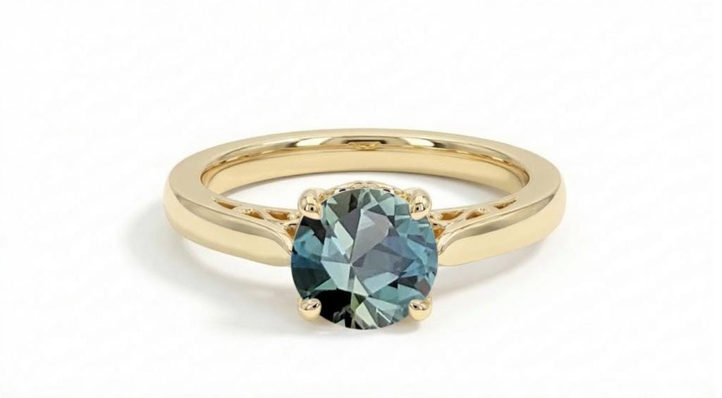 1 Carat Montana Sapphire Engagement Ring