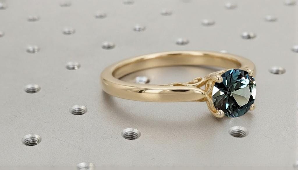1 Carat Montana Sapphire Engagement Ring, Unique 14k Solid Gold Blue Green Sapphire Ring, September Birthstone, Personalized Handmade Ring image #3