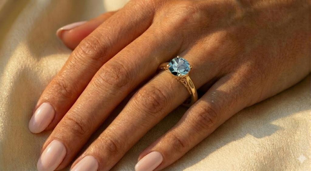 1 Carat Montana Sapphire Engagement Ring, Unique 14k Solid Gold Blue Green Sapphire Ring, September Birthstone, Personalized Handmade Ring image #2