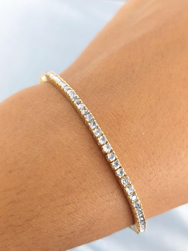 3 Carat Tennis Bracelet | VS1 Lab Grown Diamond Stackable Infinity Bracelet | 14K/18K Solid Gold Four Prong Set CVD Diamond Wedding Bracelet image #2