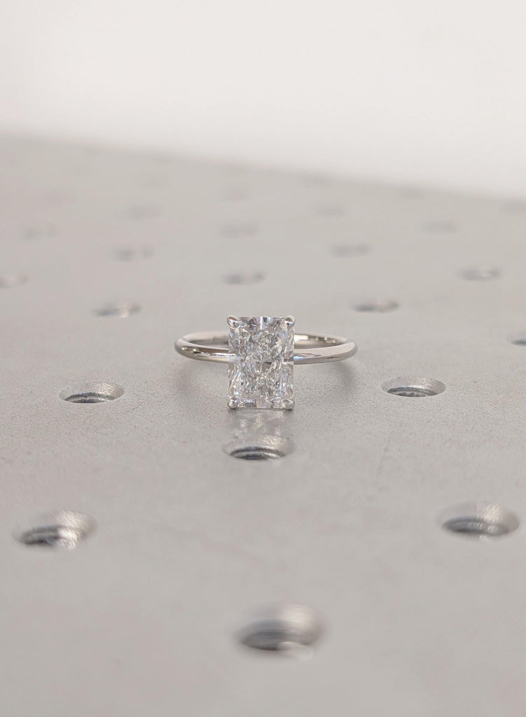 Radiant Moissanite Engagement Ring, 14K Gold / 18k Gold / Platinum Promise Ring, Moissanite Solitaire Rings, Everyday Jewelry, Ring For Her image #9