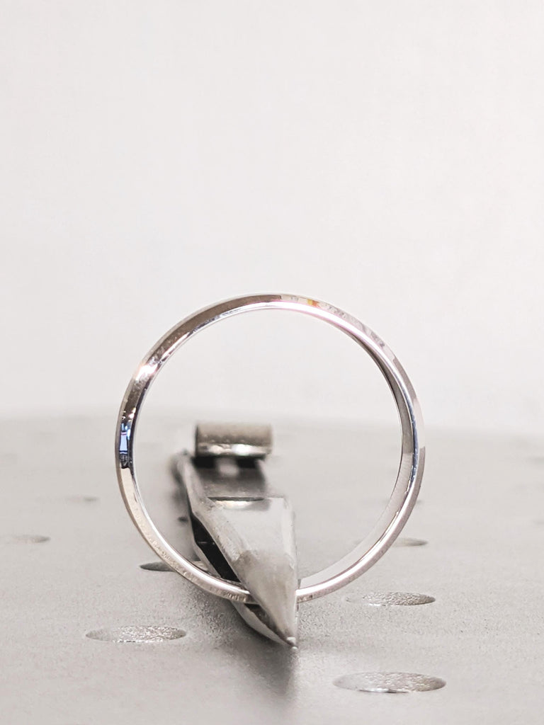 Classic Low Dome Wedding Band, 18K White Gold Engagement Ring, Minimalist Comfort Fit Wedding Band, Plain Men's Wedding Ring, 4mm Band image #4