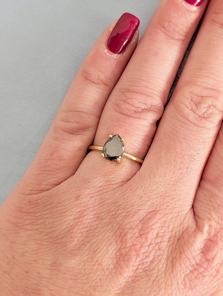 Salt and Pepper Diamond Engagement Ring
